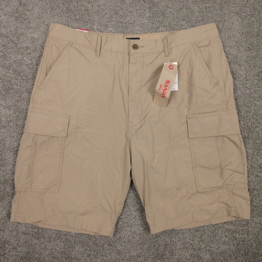Levis‎ Shorts Mens 40 Beige Cargo Ripstop Workwear Pockets Utility Combat Field